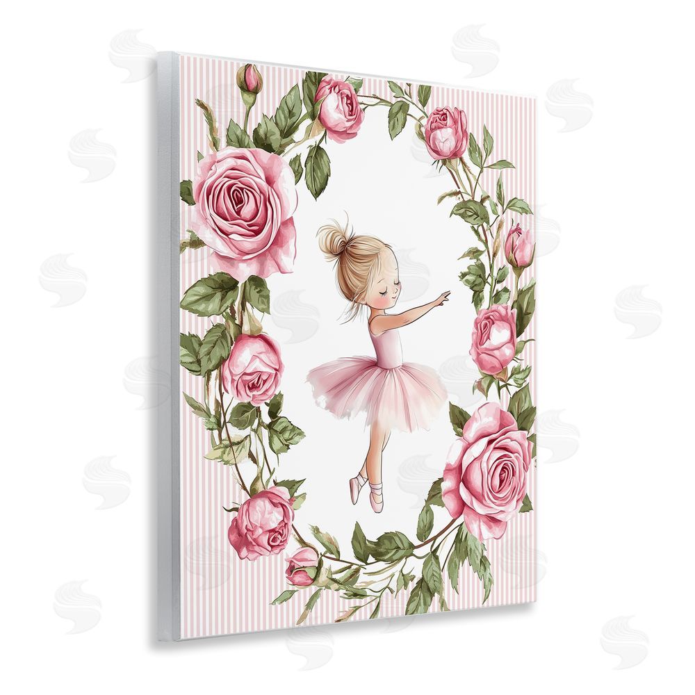 Christine Simpson Art Little Rose Dance Ballerina Wooden Wall Plaque Art Print
