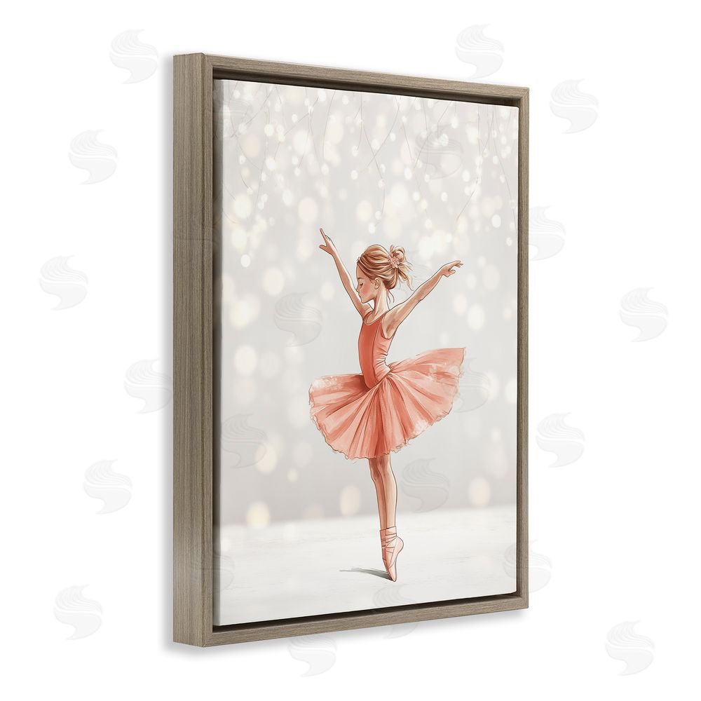 Christine Simpson Art Dancer In The Light Brown Floating Frame Canvas Wall Art Print