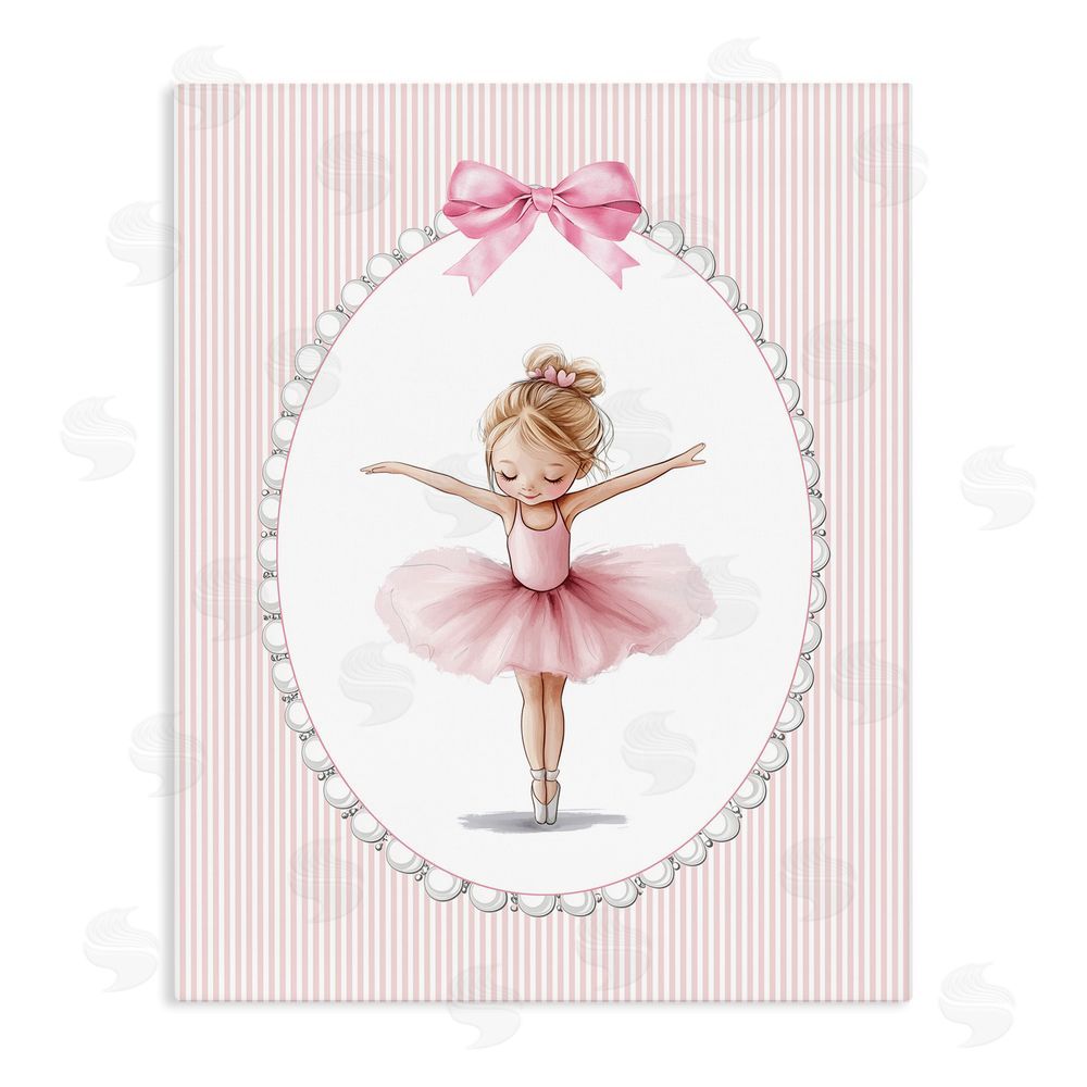 Christine Simpson Art Dancing Pink Ballerina Stretched Canvas Wall Art Print