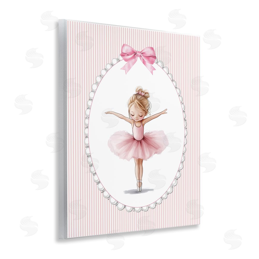 Christine Simpson Art Dancing Pink Ballerina Wooden Wall Plaque Art Print