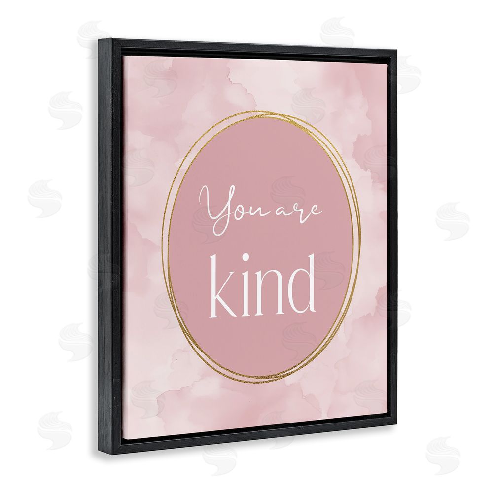 Christine Simpson Art Pink Golden Affirmation Black Floating Frame Canvas Wall Art Print