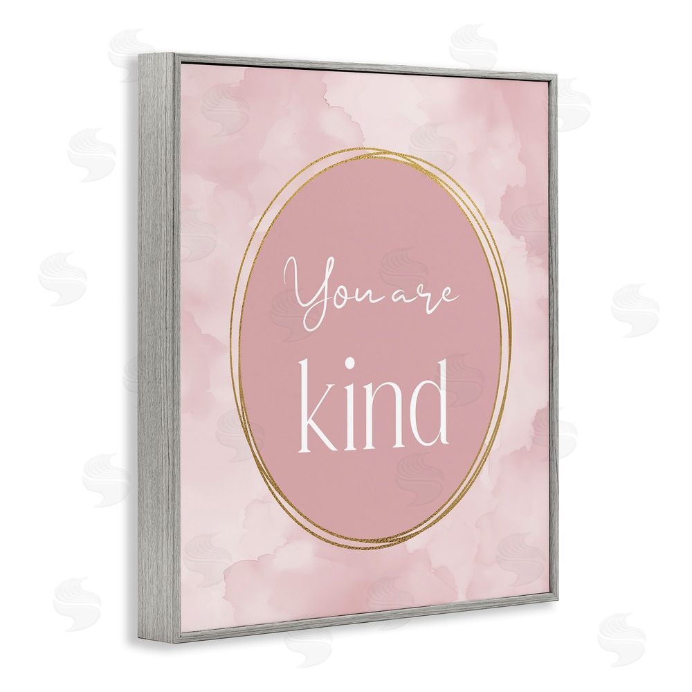 Christine Simpson Art Pink Golden Affirmation Gray Framed Giclee Wall Art Print