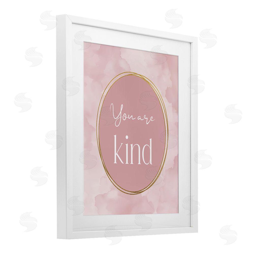 Christine Simpson Art Pink Golden Affirmation White Framed Print Under Glass Wall Art