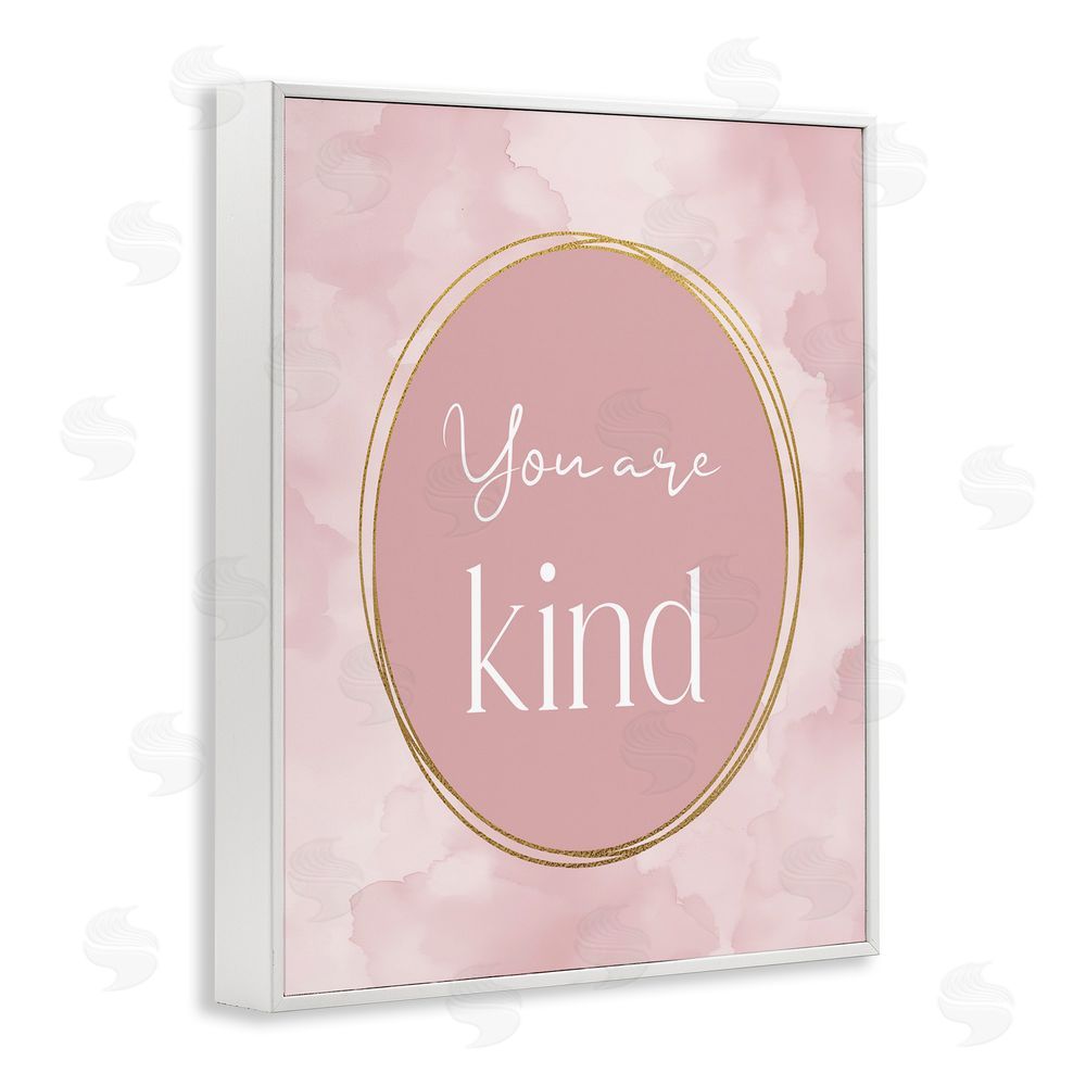 Christine Simpson Art Pink Golden Affirmation White Framed Giclee Wall Art Print
