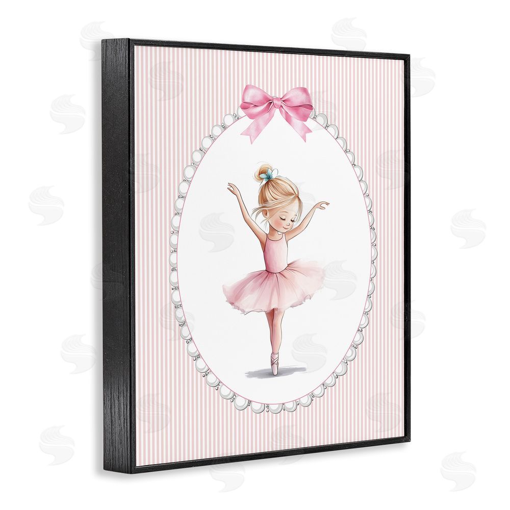 Christine Simpson Art Dance Pink Ballerina Black Framed Giclee Wall Art Print