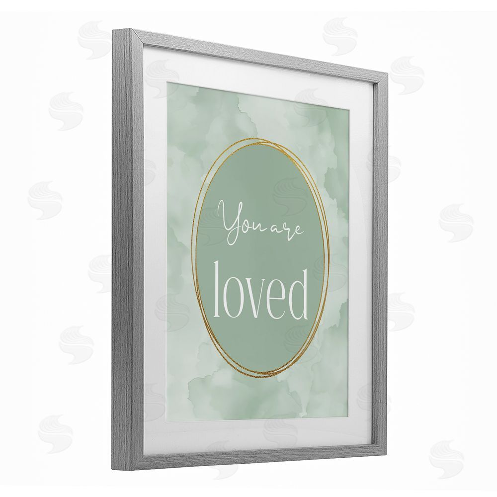 Christine Simpson Art Green Golden Affirmation Gray Framed Print Under Glass Wall Art