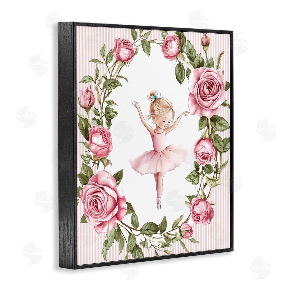 Christine Simpson Art Little Rose Dance Black Framed Giclee Wall Art Print