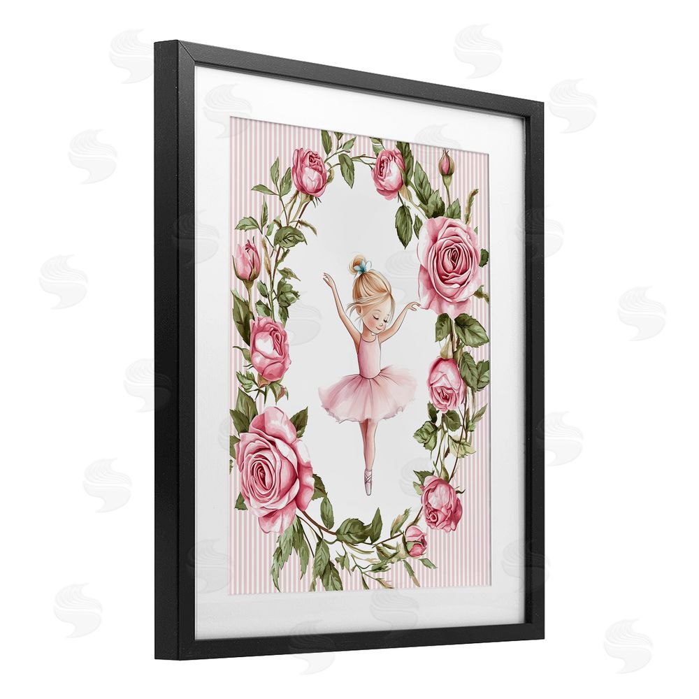Christine Simpson Art Little Rose Dance Black Framed Print Under Glass Wall Art