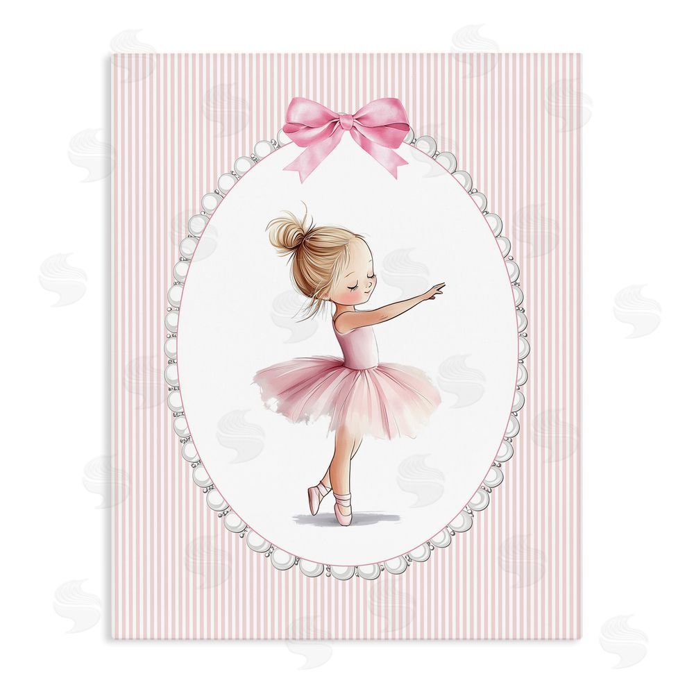 Christine Simpson Art Blush Pink Ballerina Stretched Canvas Wall Art Print