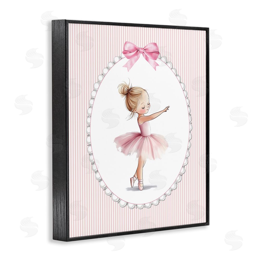 Christine Simpson Art Blush Pink Ballerina Black Framed Giclee Wall Art Print