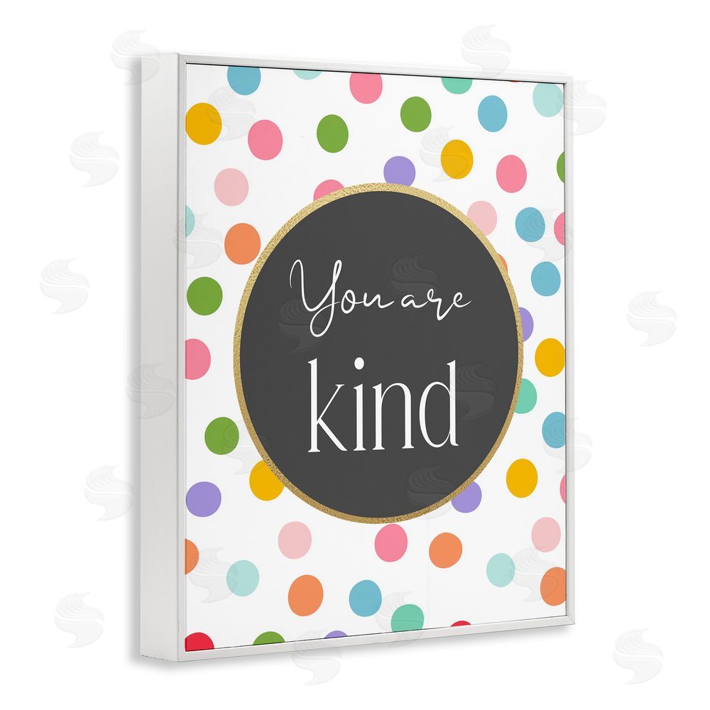Christine Simpson Art You Are Kind Polka Dots White Framed Giclee Wall Art Print