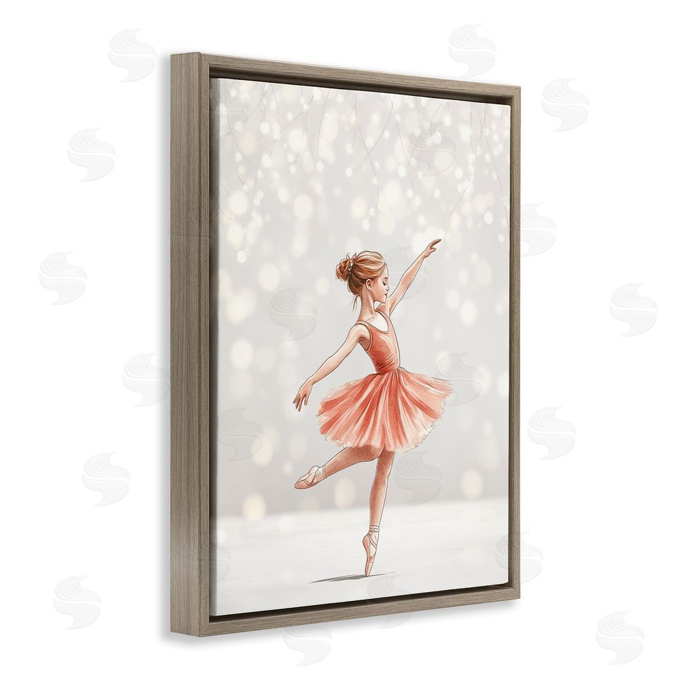 Christine Simpson Art Dancing In The Light Brown Floating Frame Canvas Wall Art Print