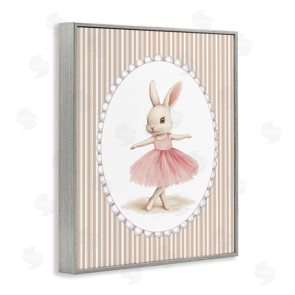 Christine Simpson Art Woodland Dancer Bunny Gray Framed Giclee Wall Art Print