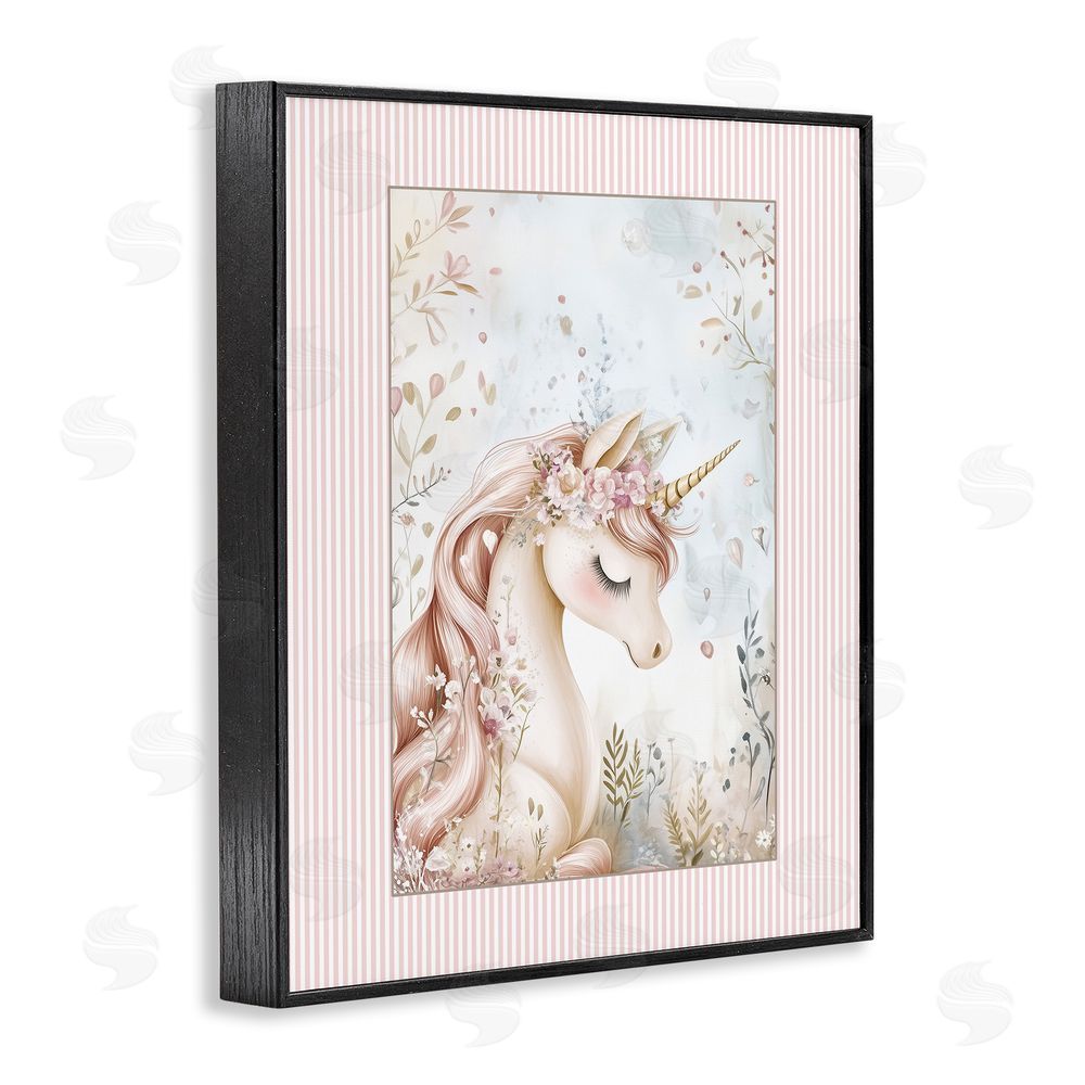 Christine Simpson Art Enchanted Dreams Unicorn Black Framed Giclee Wall Art Print