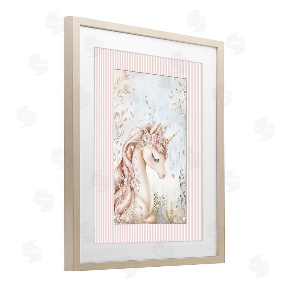 Christine Simpson Art Enchanted Dreams Unicorn Brown Framed Print Under Glass Wall Art
