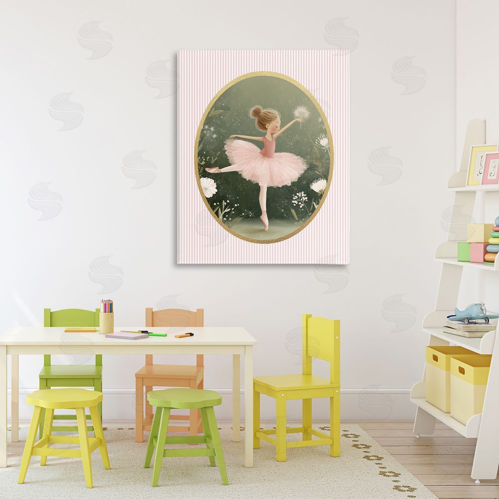 Christine Simpson Art Green & Pink Ballerina