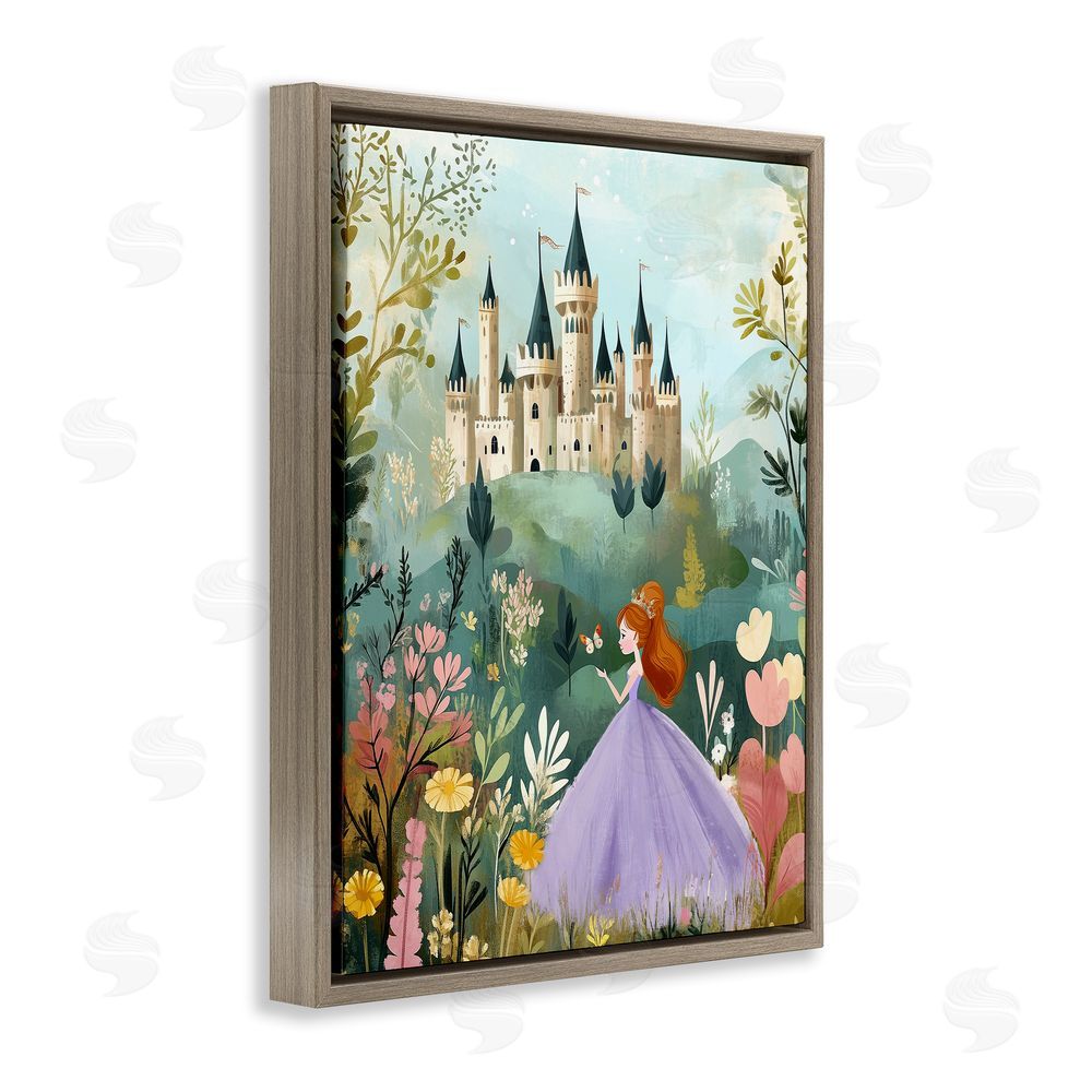 Christine Simpson Art Princess Day Out Brown Floating Frame Canvas Wall Art Print
