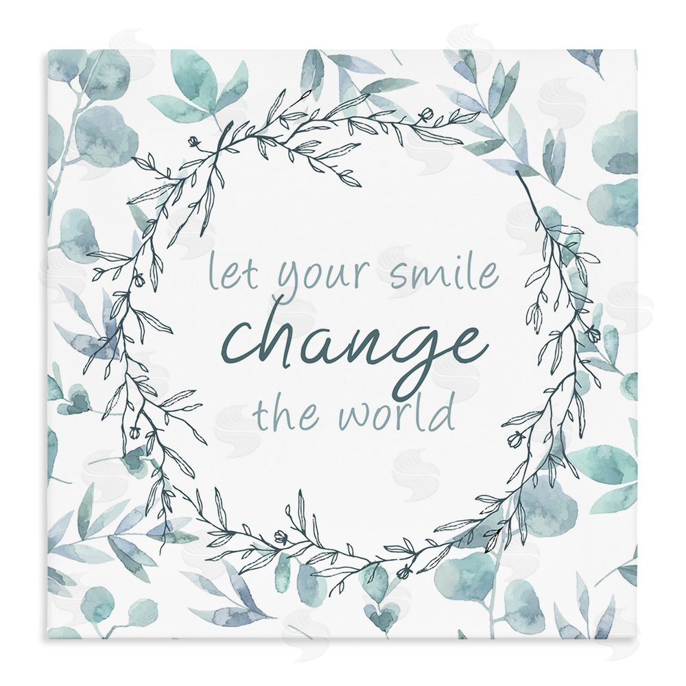Kim Allen Smile Change The World Stretched Canvas Wall Art Print
