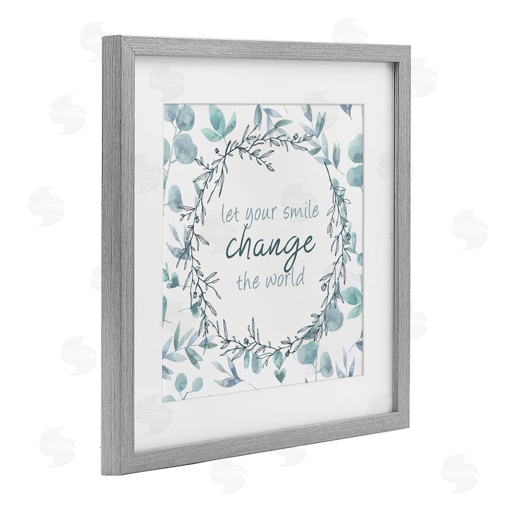Kim Allen Smile Change The World Gray Framed Print Under Glass Wall Art