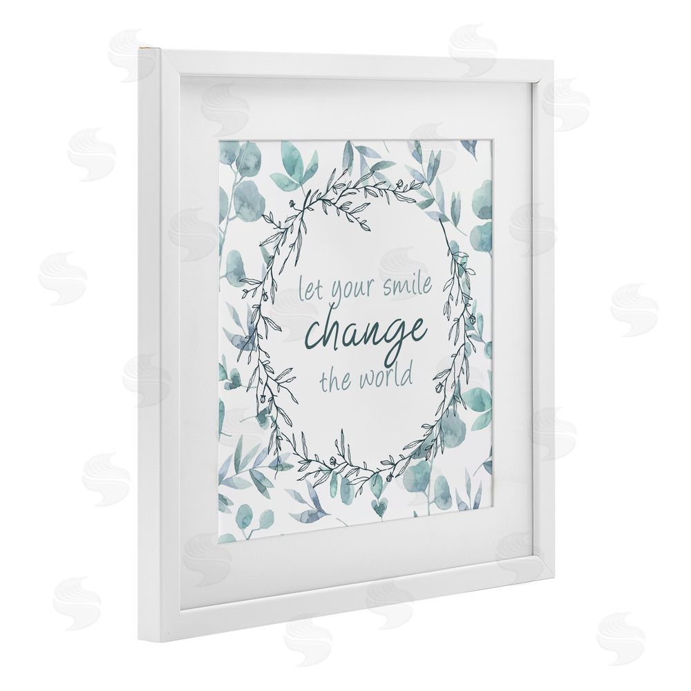 Kim Allen Smile Change The World White Framed Print Under Glass Wall Art