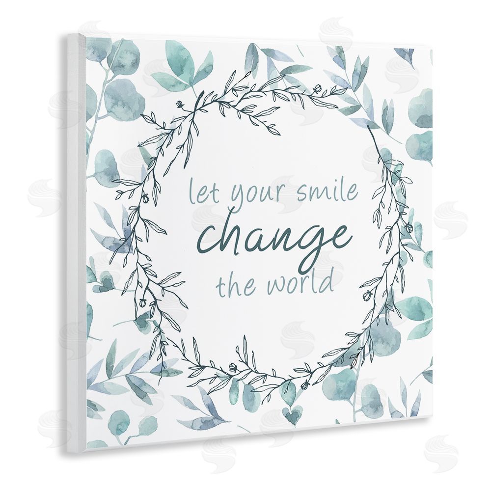 Kim Allen Smile Change The World Wooden Wall Plaque Art Print