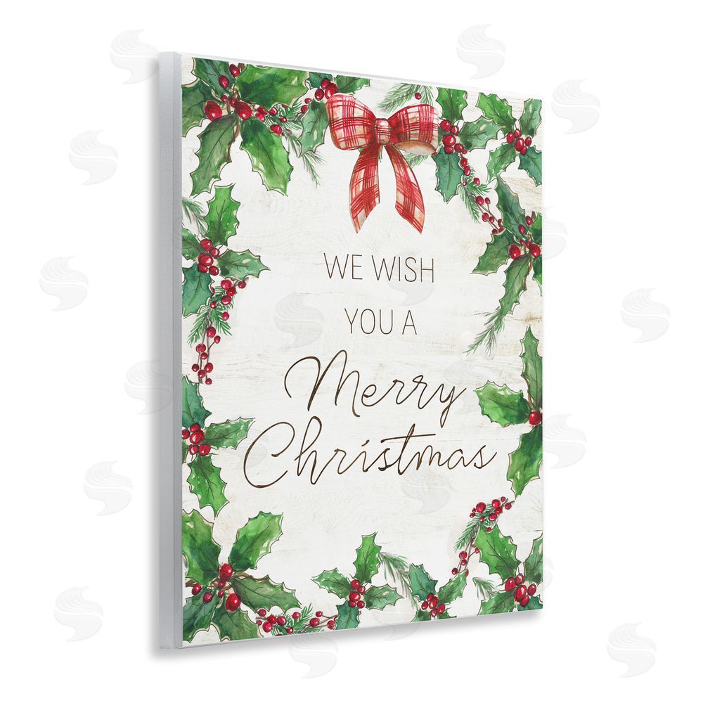 Nan Wish You Merry Christmas & Bow Wall Plaque Art Print