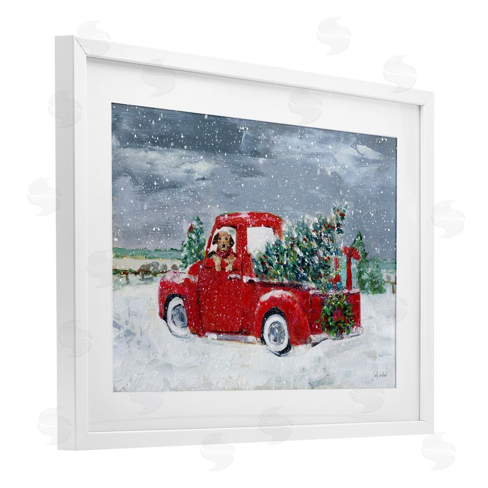 Sally Swatland K9 Christmas Time White Framed Print Under Glass Art