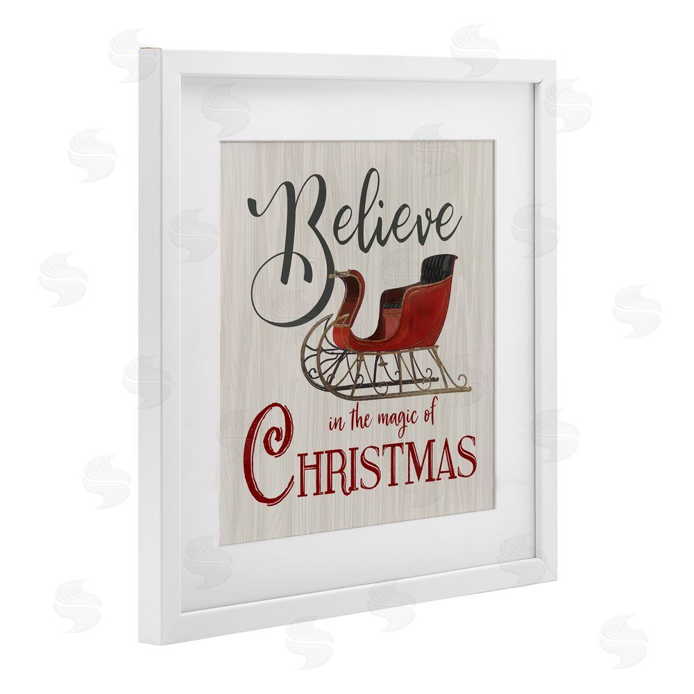 Charity Henderson Believe Magic Of Christmas White Framed Print Under Glass Art