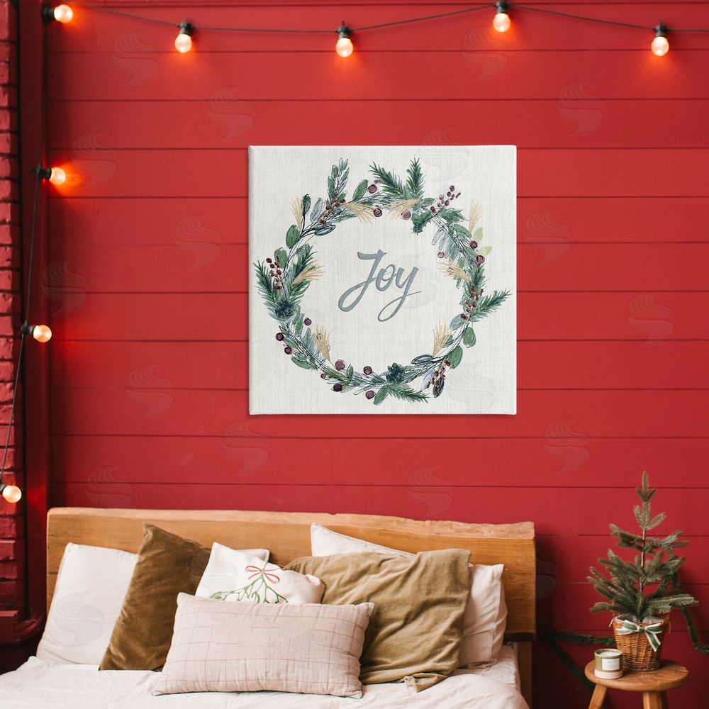 Susan Jill Joy Seasonal Greenery Wreath Printed Wall Art in Room