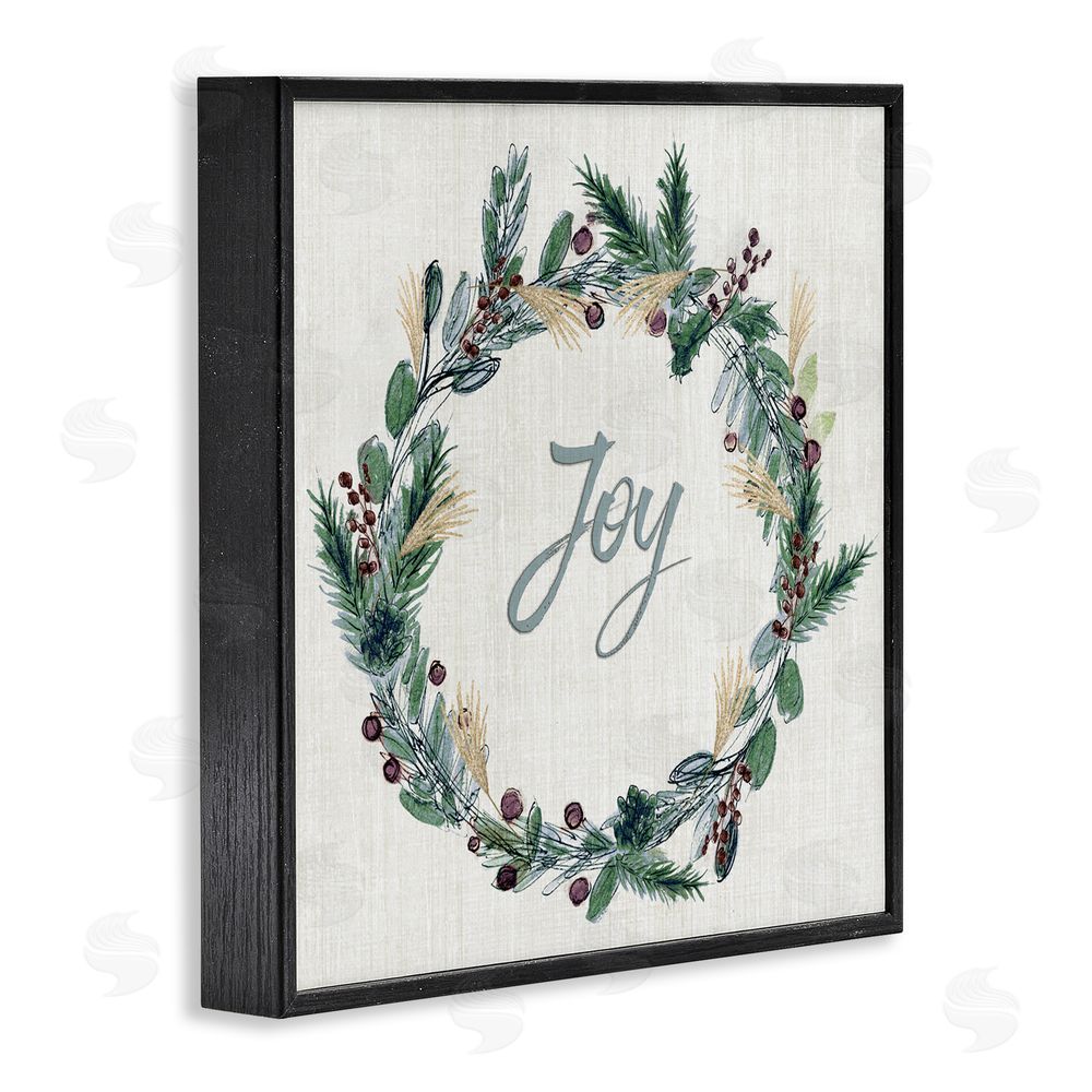 Susan Jill Joy Seasonal Greenery Wreath Black Framed Giclee Art Print