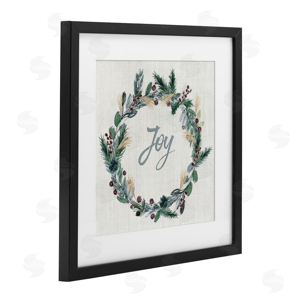 Susan Jill Joy Seasonal Greenery Wreath Black Framed Print Under Glass Art