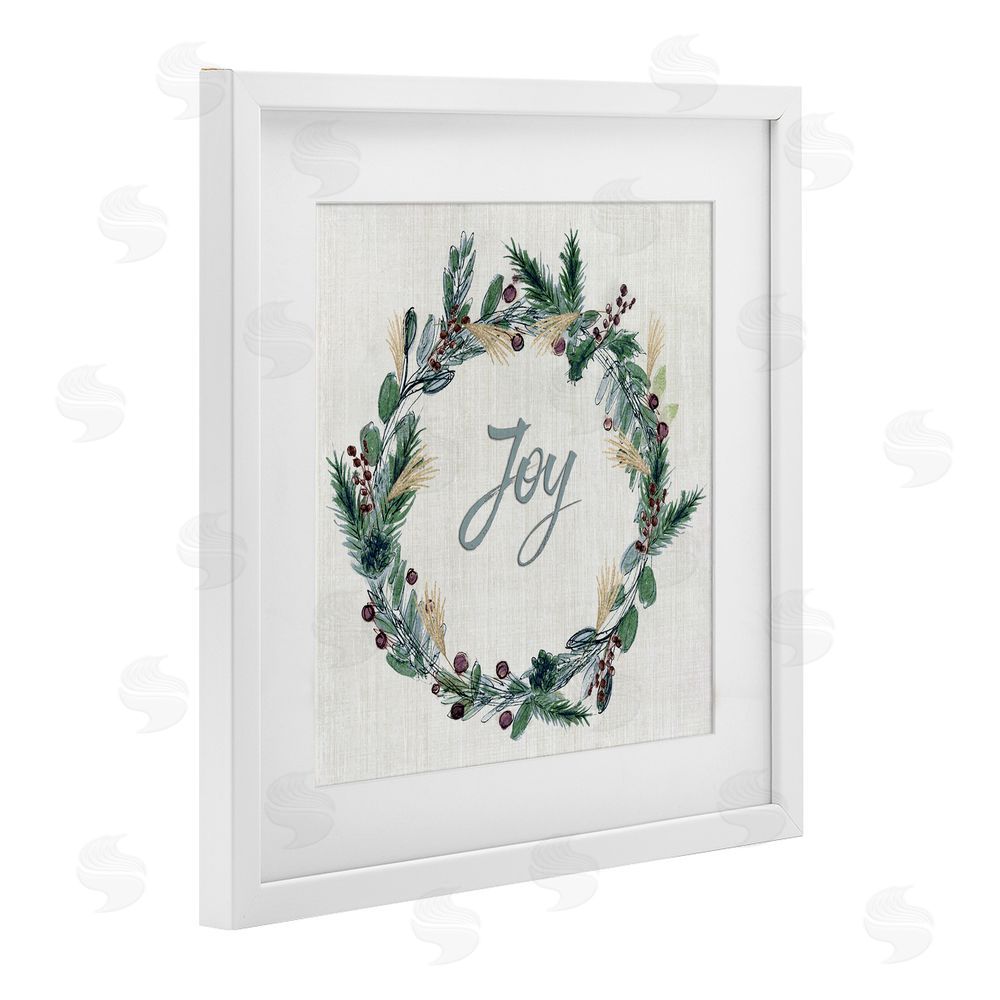 Susan Jill Joy Seasonal Greenery Wreath White Framed Print Under Glass Art