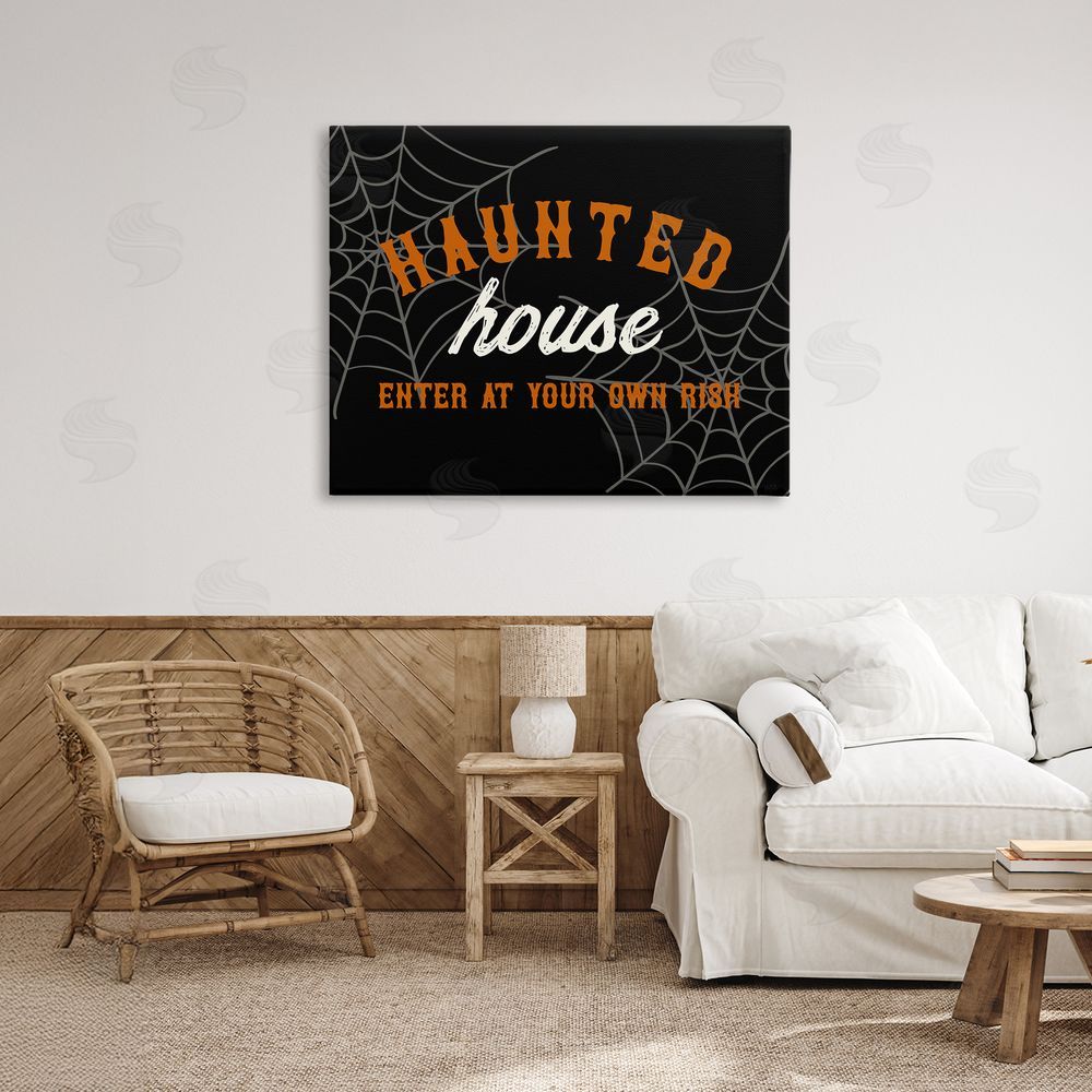 Natalie Carpentieri Enter At Own Risk Haunted House Printed Wall Art in Room