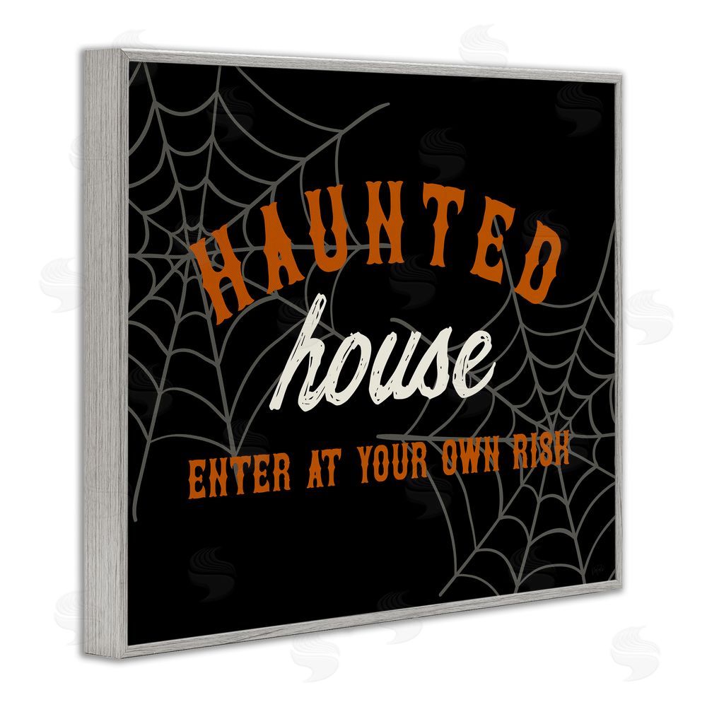 Natalie Carpentieri Enter At Own Risk Haunted House Gray Framed Giclee Art Print
