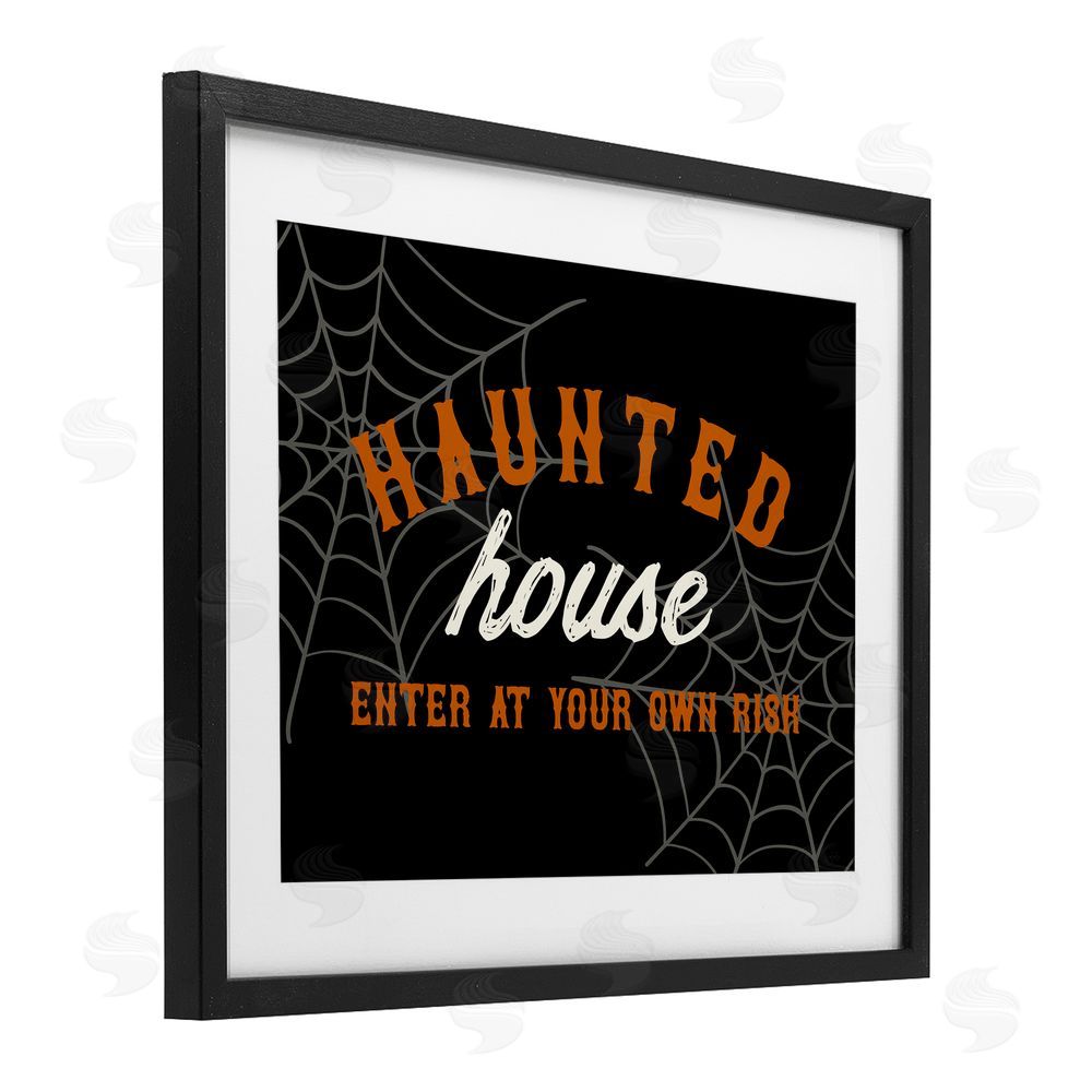 Natalie Carpentieri Enter At Own Risk Haunted House Black Framed Print Under Glass Art