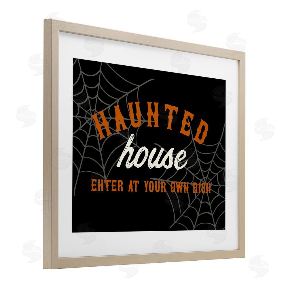 Natalie Carpentieri Enter At Own Risk Haunted House Birch Framed Print Under Glass Art