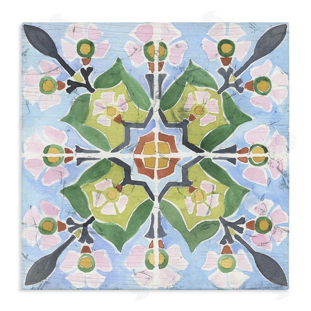 June Erica Vess Balanced Mediterranean Tile Stretched Canvas Wall Art Print