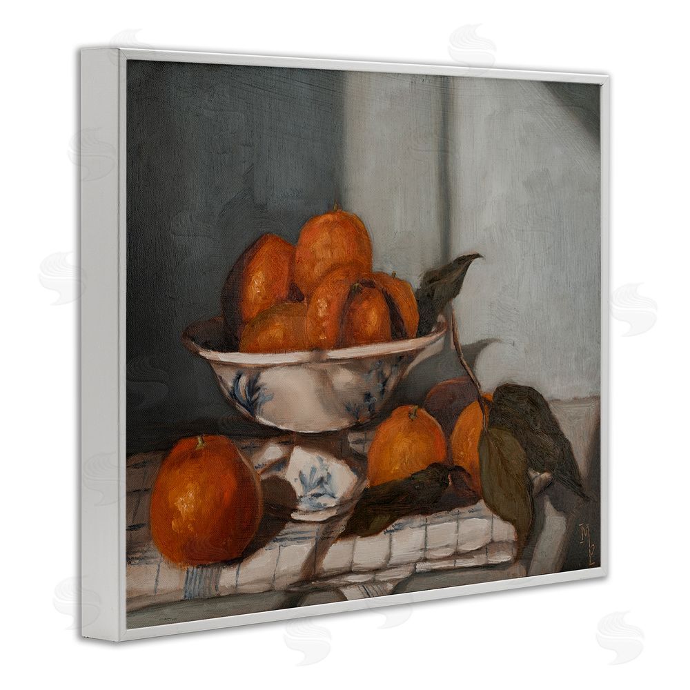 Marian Parsons Bowl of Oranges Table Top White Framed Giclee Wall Art Print