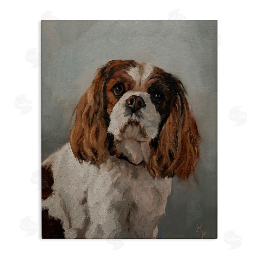 Marian Parsons Cavalier Spaniel Portrait Stretched Canvas Wall Art Print