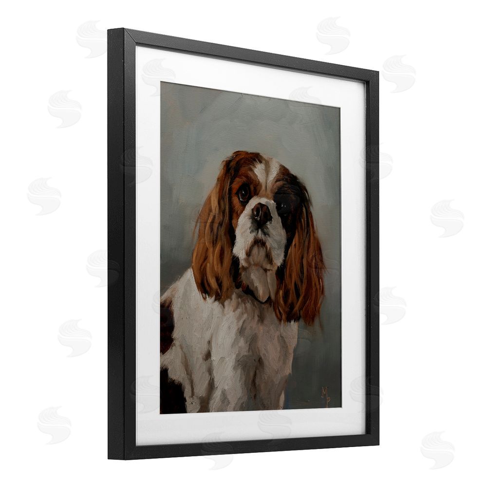 Marian Parsons Cavalier Spaniel Portrait Black Framed Print Under Glass Wall Art