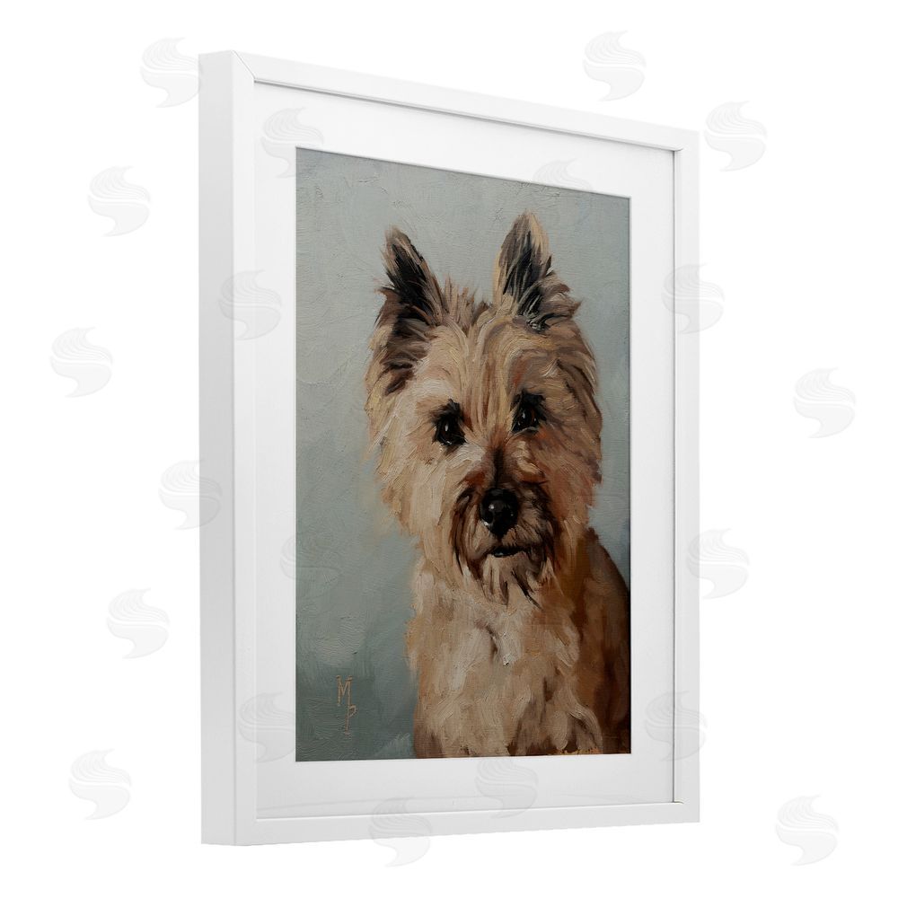Marian Parsons Cairn Terrier Portrait White Framed Print Under Glass Wall Art