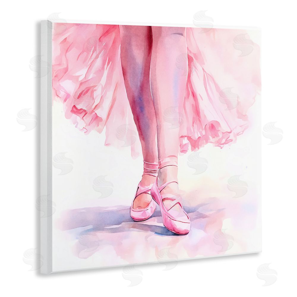 Andrea Haase Ballerina with Pink Pointe Shoes Wooden Wall Plaque Art Print