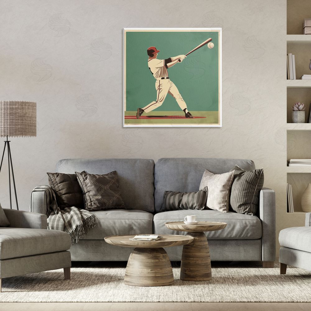 Lazar Studio Classic Baseball Swing Stretched Canvas Wall Art in Room