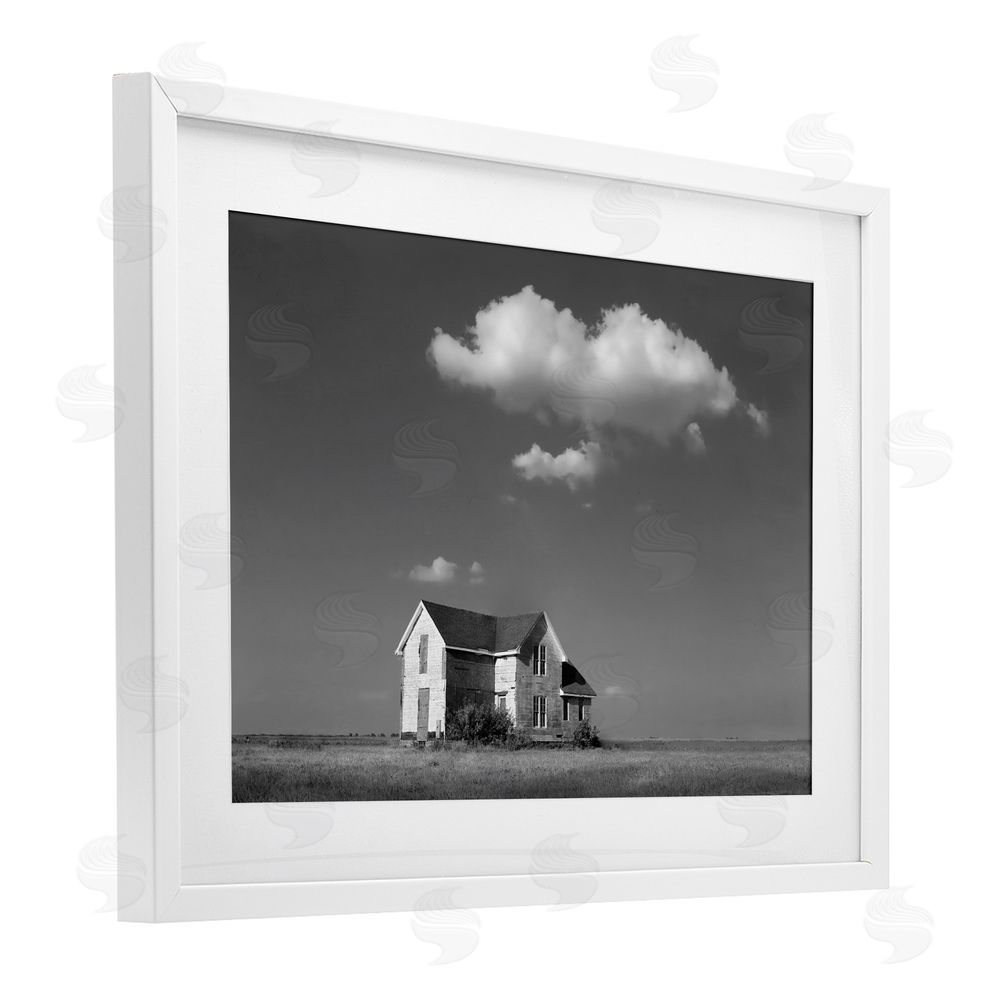 Steve Toole Solitary Erstwhile Cottage White Framed Print Under Glass Wall Art