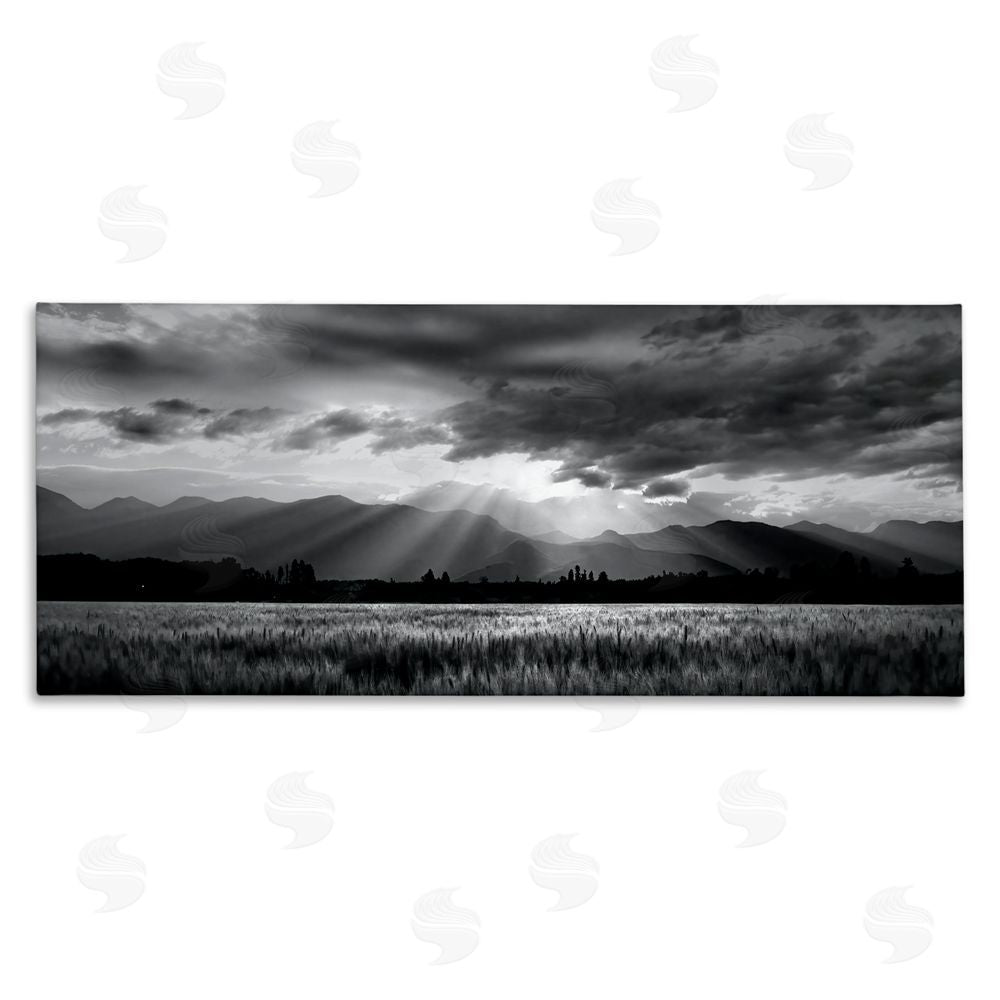 Steve Toole Mountain Morning Sunbeams Stretched Canvas Wall Art Print