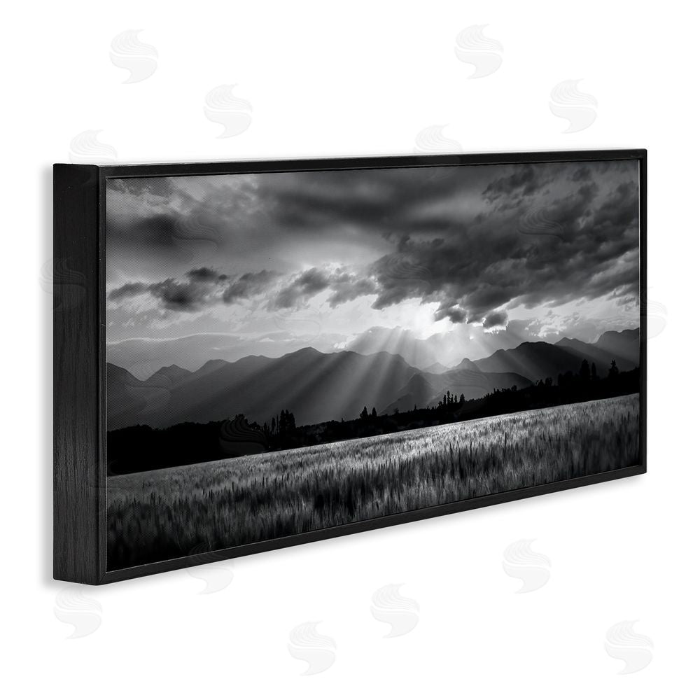 Steve Toole Mountain Morning Sunbeams Black Framed Giclee Wall Art Print