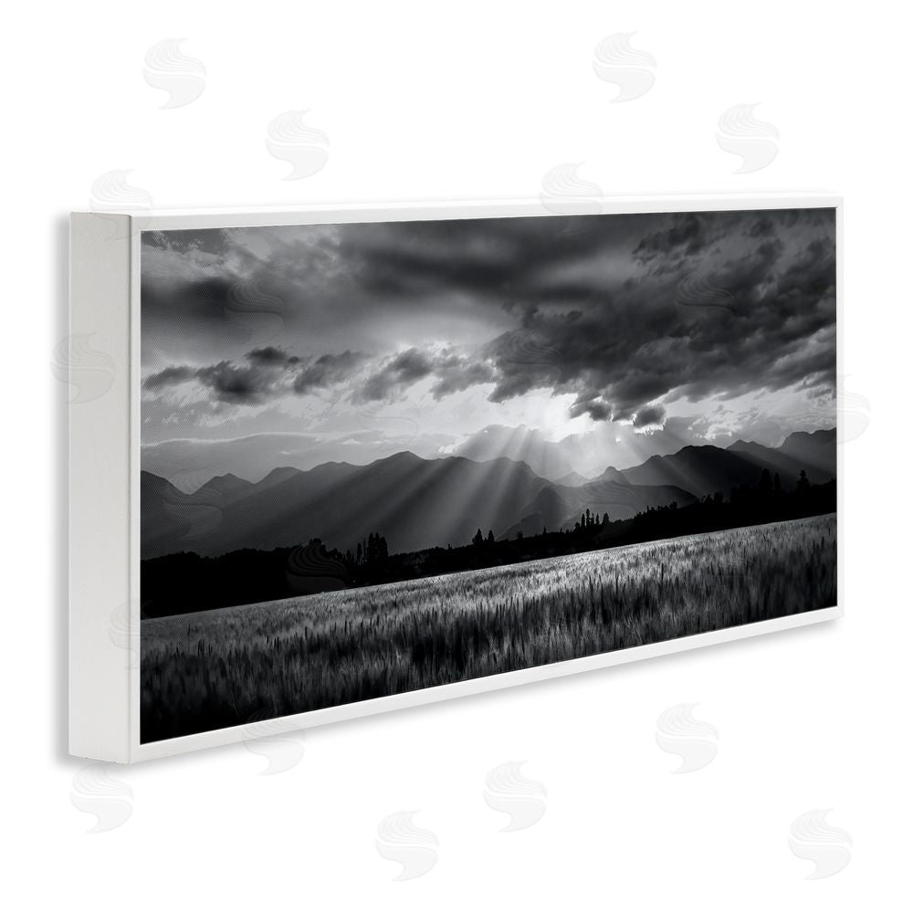 Steve Toole Mountain Morning Sunbeams White Framed Giclee Wall Art Print