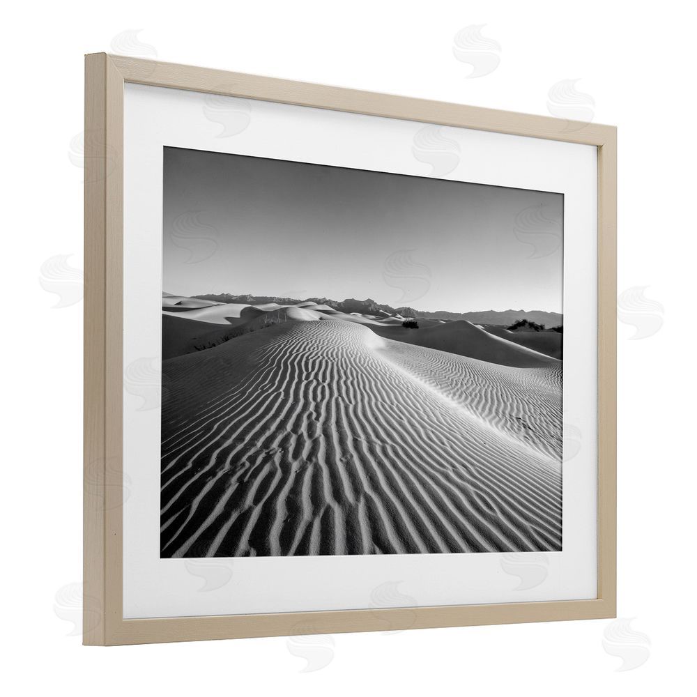 Jon Evan Sand Waves In The Distance Brown Framed Print Under Glass Wall Art