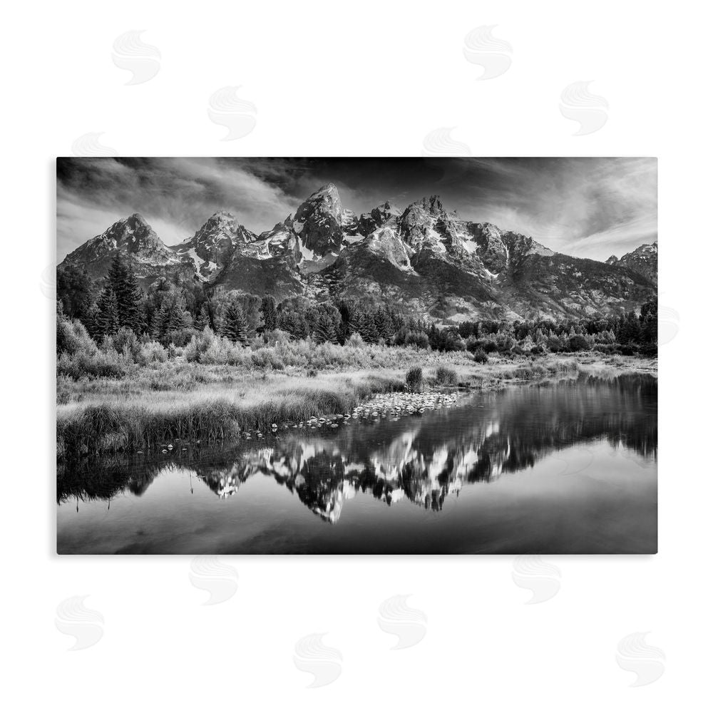 Rick Berk Teton Mountain Reflections Stretched Canvas Wall Art Print