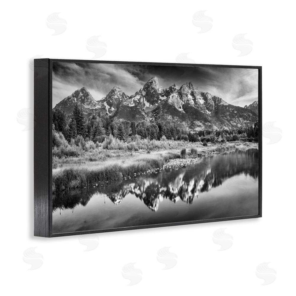 Rick Berk Teton Mountain Reflections Black Framed Giclee Wall Art Print